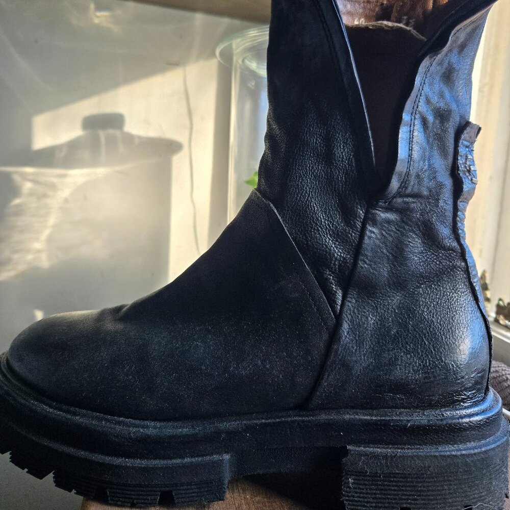 AS98 HERMAN Biker Boots EU 40 / 9.5-10 NWOB Black Leather